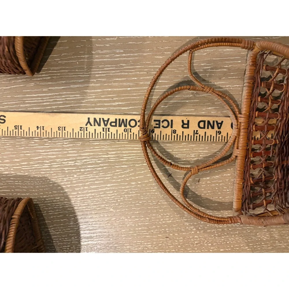 Vintage Wicker Wall Baskets Set of 3 Nesting Rattan Hanging Storage Boho Decor